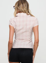 CHLOÉ | TOP À CARREAUX ROSES