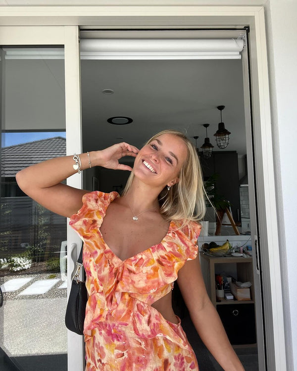 JULIE | ROBE MAXI À VOLANTS