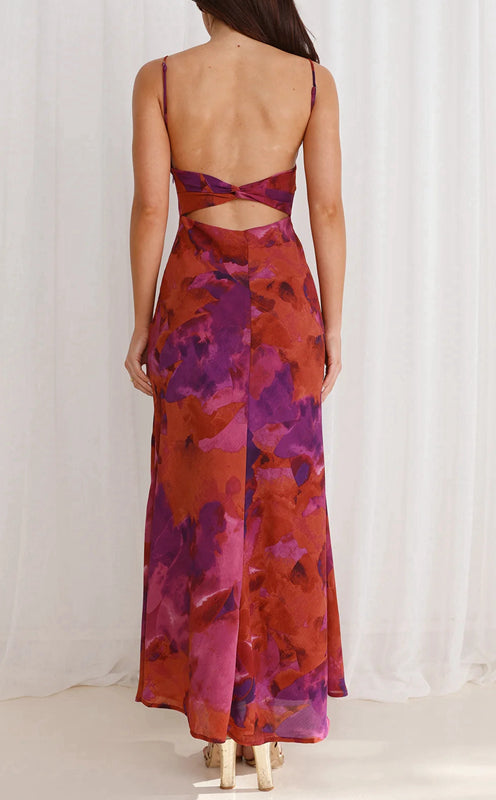 LÉONIE | ROBE ÉLANCÉE À IMPRIMÉ FLORAL MODERNE