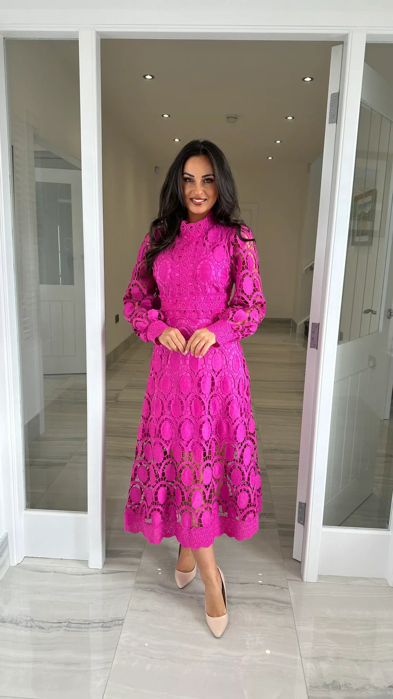 ILONA - ROBE MIDI ROMANTIQUE ET ÉLÉGANTE