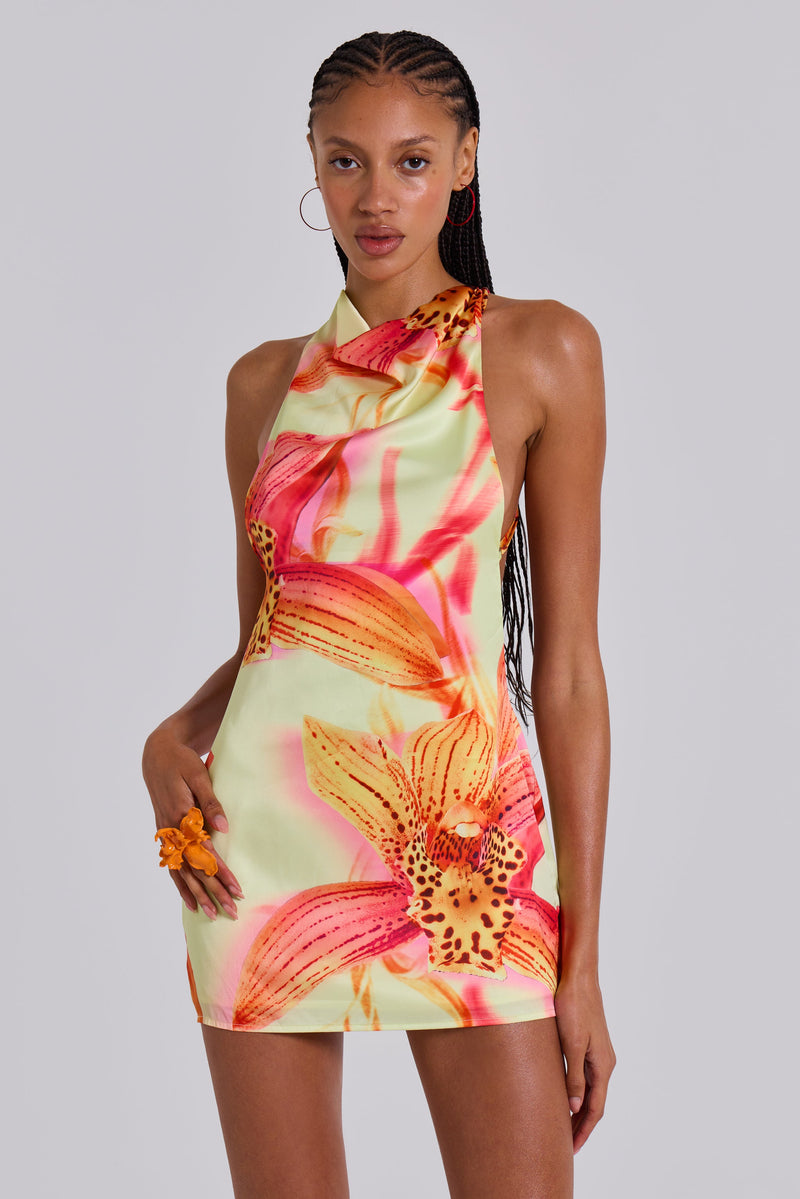 LUCIA | ROBE DOS NU AVEC DÉTAIL FLEURI