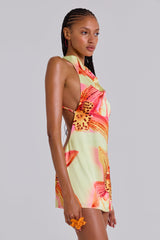 LUCIA | ROBE DOS NU AVEC DÉTAIL FLEURI