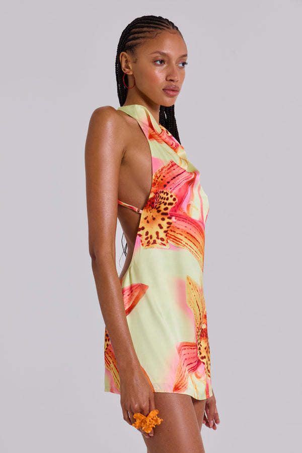 LUCIA | ROBE DOS NU AVEC DÉTAIL FLEURI