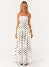 DANAÉ | ROBE MAXI À MOTIFS POLKA