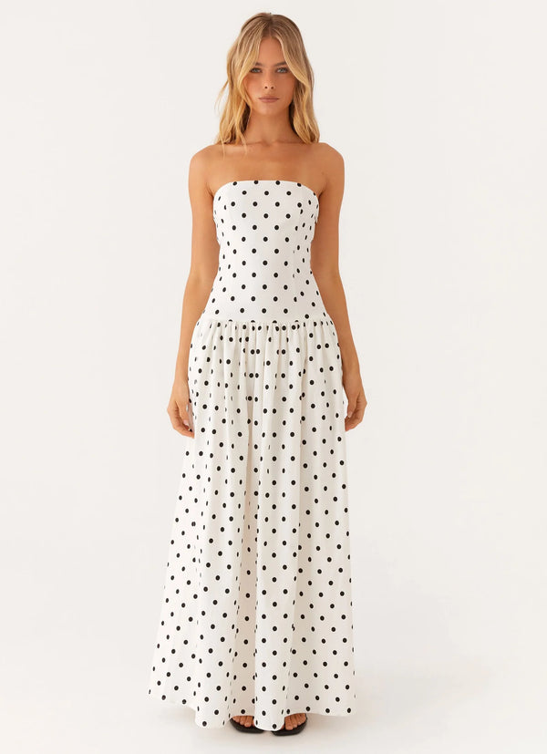 DANAÉ | ROBE MAXI À MOTIFS POLKA