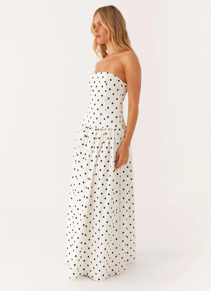 DANAÉ | ROBE MAXI À MOTIFS POLKA