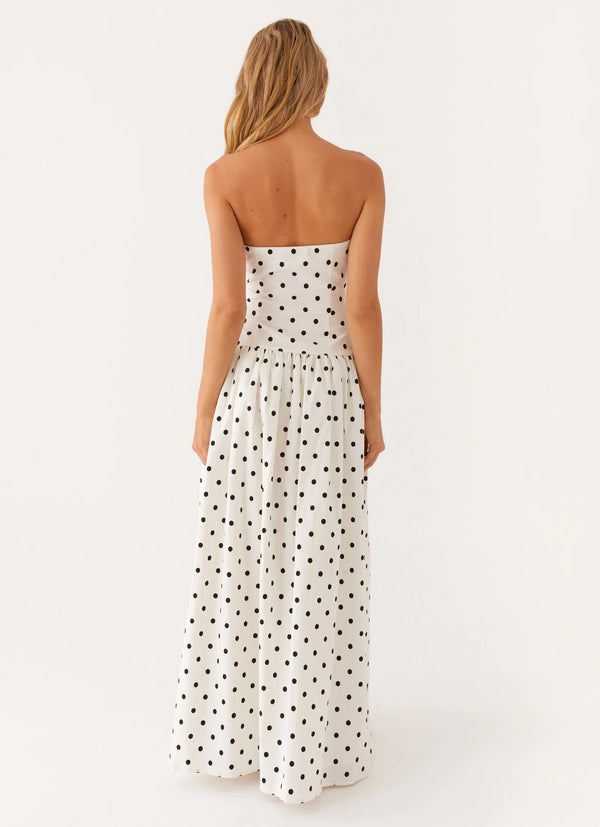 DANAÉ | ROBE MAXI À MOTIFS POLKA
