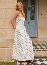 DANAÉ | ROBE MAXI À MOTIFS POLKA