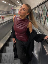 FLEUR | TOP EN CUIR ÉLÉGANT