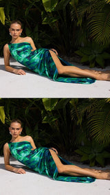 SOLÈNE | ROBE MAXI ASYMÉTRIQUE