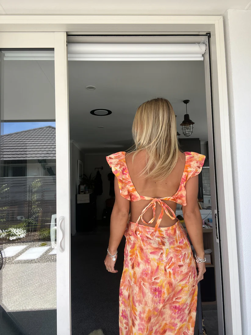 JULIE | ROBE MAXI À VOLANTS