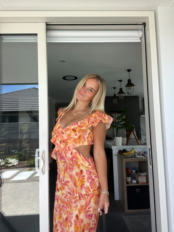 JULIE | ROBE MAXI À VOLANTS