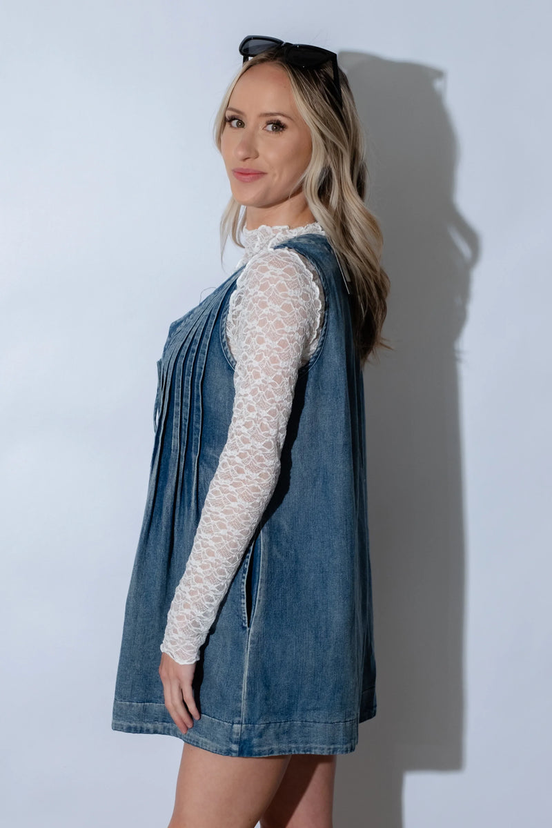 CHLOE  |  BARBOTEUSE EN DENIM AVEC NOEUD