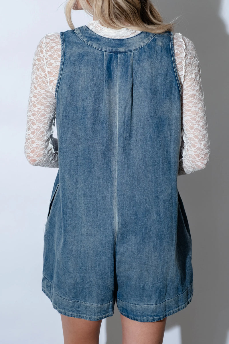 CHLOE  |  BARBOTEUSE EN DENIM AVEC NOEUD