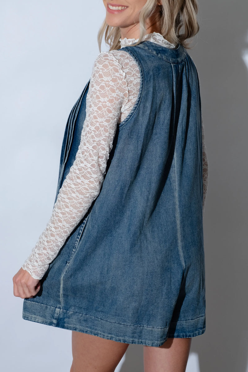 CHLOE  |  BARBOTEUSE EN DENIM AVEC NOEUD