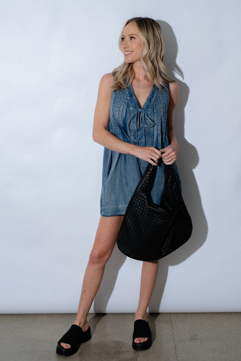 CHLOE  |  BARBOTEUSE EN DENIM AVEC NOEUD