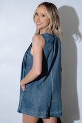 CHLOE  |  BARBOTEUSE EN DENIM AVEC NOEUD