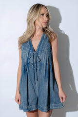 CHLOE  |  BARBOTEUSE EN DENIM AVEC NOEUD