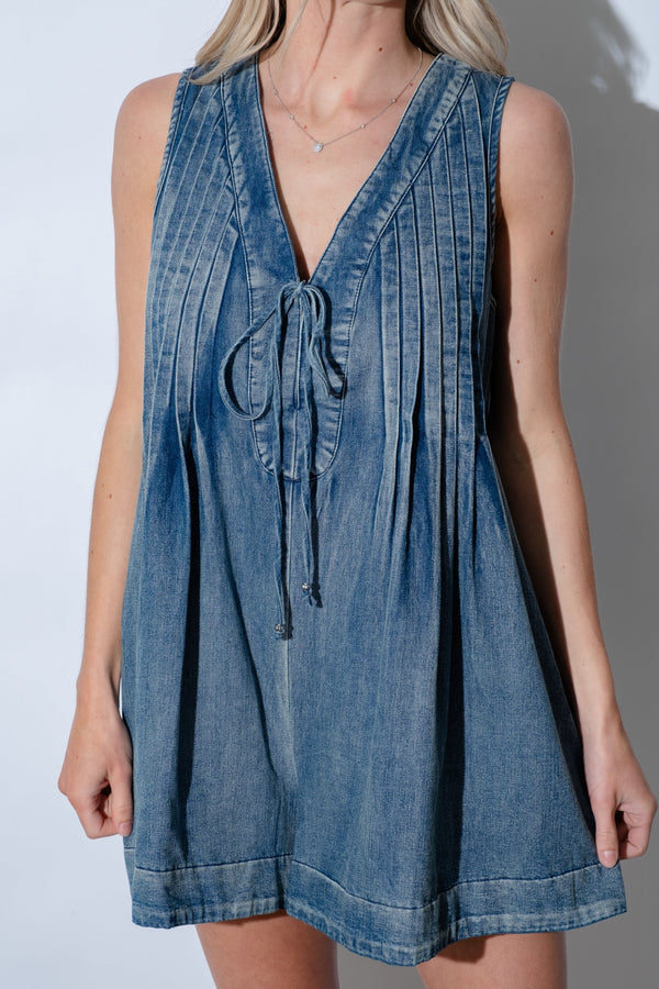 CHLOE  |  BARBOTEUSE EN DENIM AVEC NOEUD